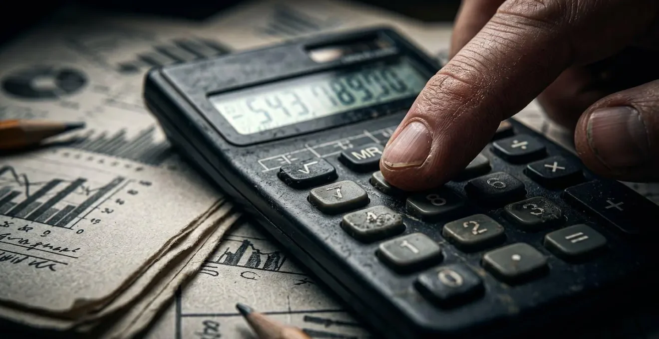 Gros plan sur calculatrice et documents de budget familial