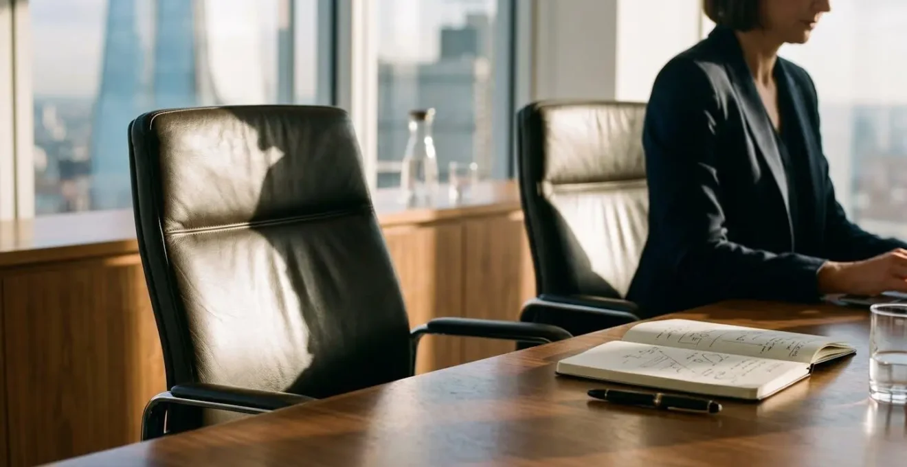 Bureau moderne symbolisant la continuité d'entreprise avec documents stratégiques