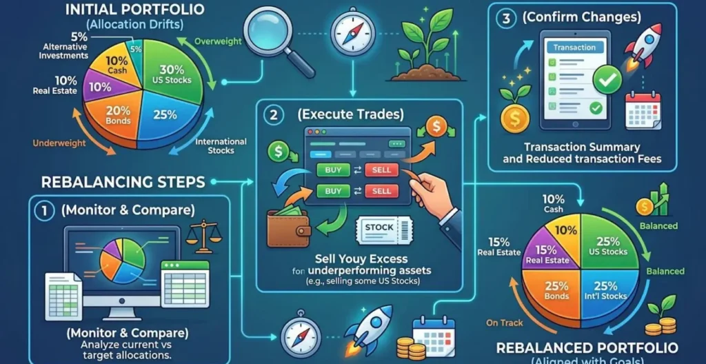 Visualisation du processus de rééquilibrage d'un portefeuille d'investissement